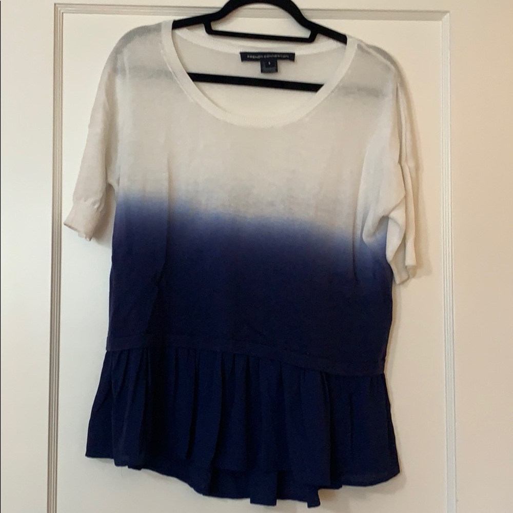 Short sleeve ombré sweater